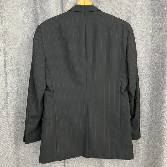 VTG Haggar Gallery Men's 40L Pinstripe Double Breasted Blazer USA Power Jacket - Picture 6 of 14